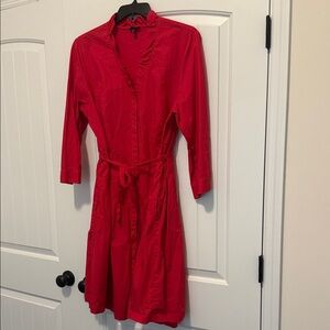 Talbots Bold Red Long Sleeve Dress